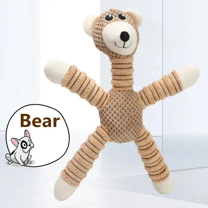 IndeBuckle-Jouets dentaires en forme d'animaux pour chiens, grand son grinçant, peluche douce pour a