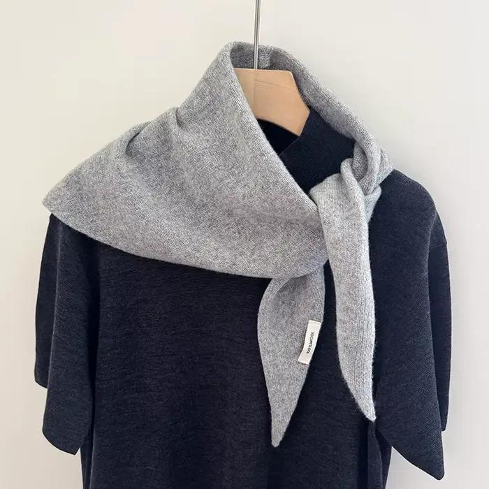Écharpe tricotée 100% laine pour femme, écharpe chaude d'hiver, couleur unie brillante, châle épais,