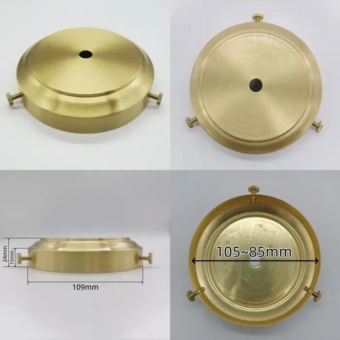 Base de lampe en laiton polie pour abat-jour de bureau avec plaque de fixation de plafond pour diverses occasions à offrir