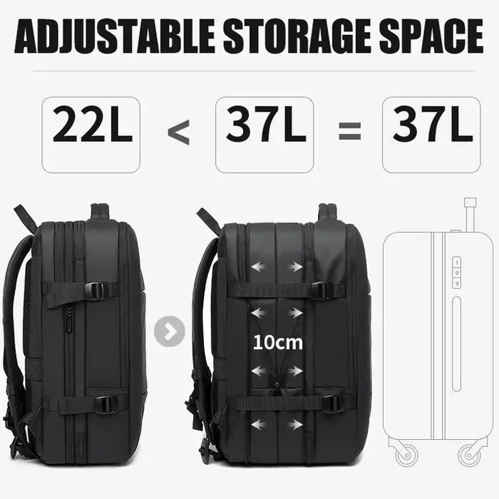 BANGE extensible hommes sac à dos étanche 17.3 pouces sac à dos pour ordinateur portable homme grand