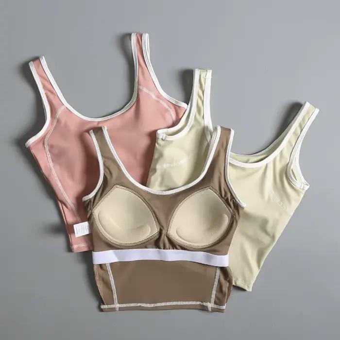 Soutien-gorge de sport pour femme, idéal pour l'été, avec dos élégant, gilet de yoga antichoc, à porter à l'extérieur pour la course et l'entraînement professionnel.