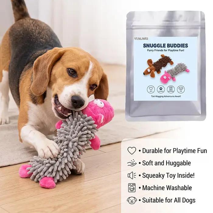 Jouet en peluche couineur hippopotame pour chiens jouets sonores et masticables interaction animaux de compagnie occasions spéciales