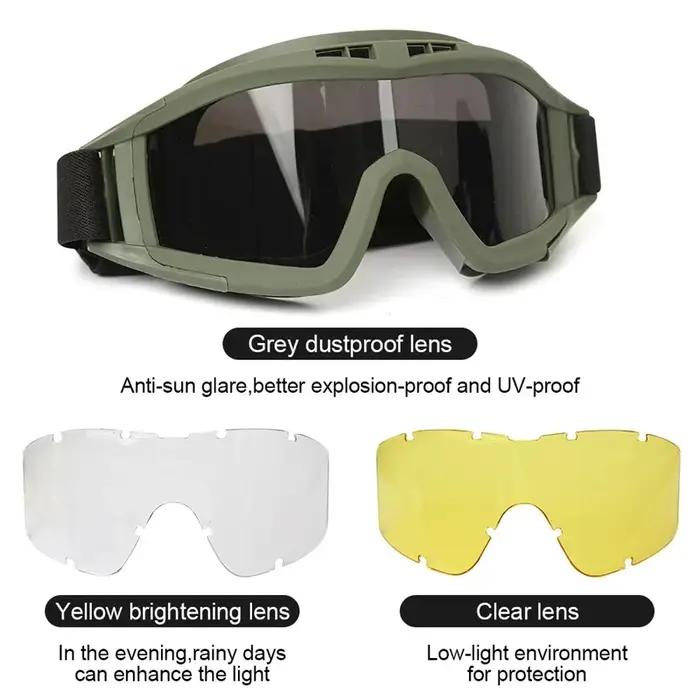 Lunettes tactiques anti-impact pour chasse paintball airsoft - Protection professionnelle CS