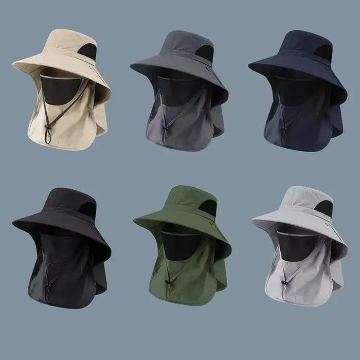 Chapeaux de soleil d'été pour hommes et femmes, protection UV, casquette de pêche, chasse en plein a