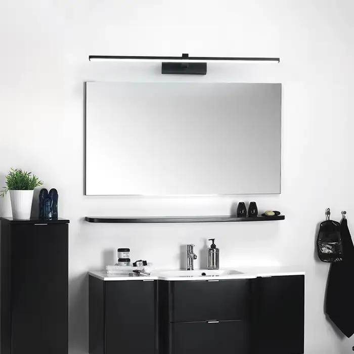 Led miroir lumières appliques salle de bain étanche blanc noir LED lampe plate moderne intérieur app