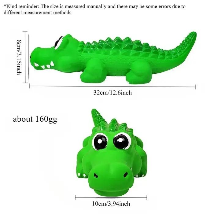 Jouet à mâcher pour chien en caoutchouc durable pour mâcheurs agressifs-latex en forme de crocodile avec son grinçant