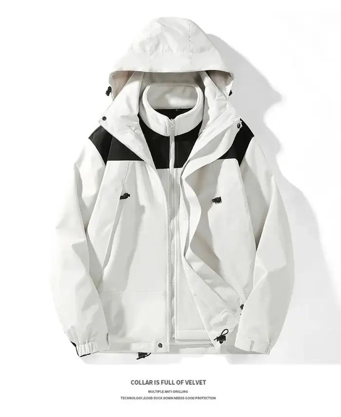 Veste d'extérieure coupe-vent imperméable et chaude pour randonnée et plein air hommes et femmes automne et hiver