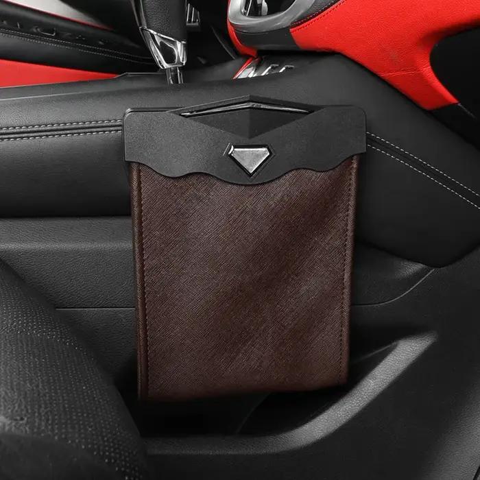 Poubelle de rangement pliable pour voiture, sac poubelle pour copilote, fournitures de rangement et