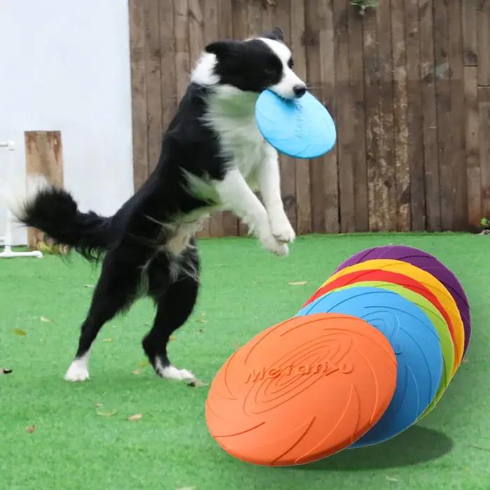 Jouet frisbee pour chien en caoutchouc résistant aux morsures