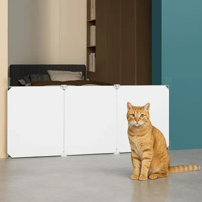 Barrière de sécurité pour animaux de compagnie en plastique renforcé à double verrouillage