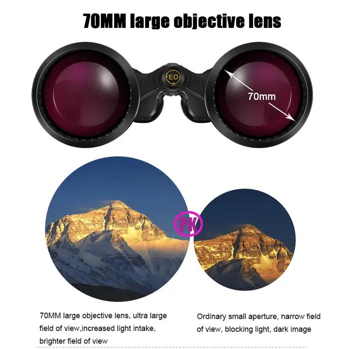 Jumelles chasse observation oiseaux BORWOLF grand objectif 25-75X70 optique FMC haute puissance télescope lune
