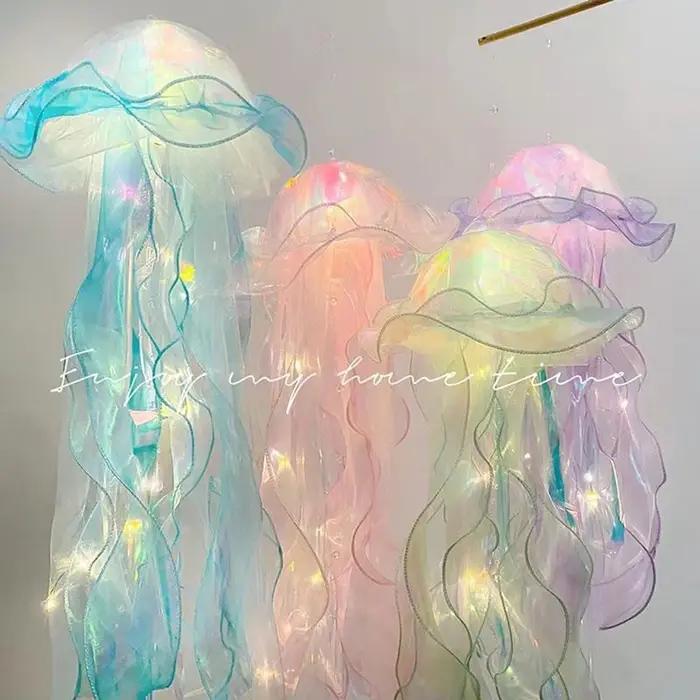 5-1 pièces RGB méduse lampe colorée veilleuse méduse atmosphère lumière lampe suspendue plafond lant
