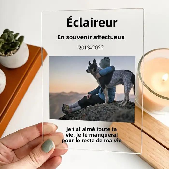 Photo personnalisée, cadeau de sympathie commémorative pour animaux de compagnie
