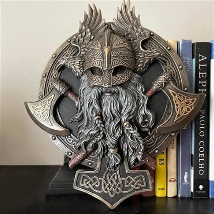 Plaque murale Ares Valhalla, sculpture, hache Viking Kokor, décoration murale pour la maison, décor de confrontation, vacances, cadeau d'anniversaire, gothique