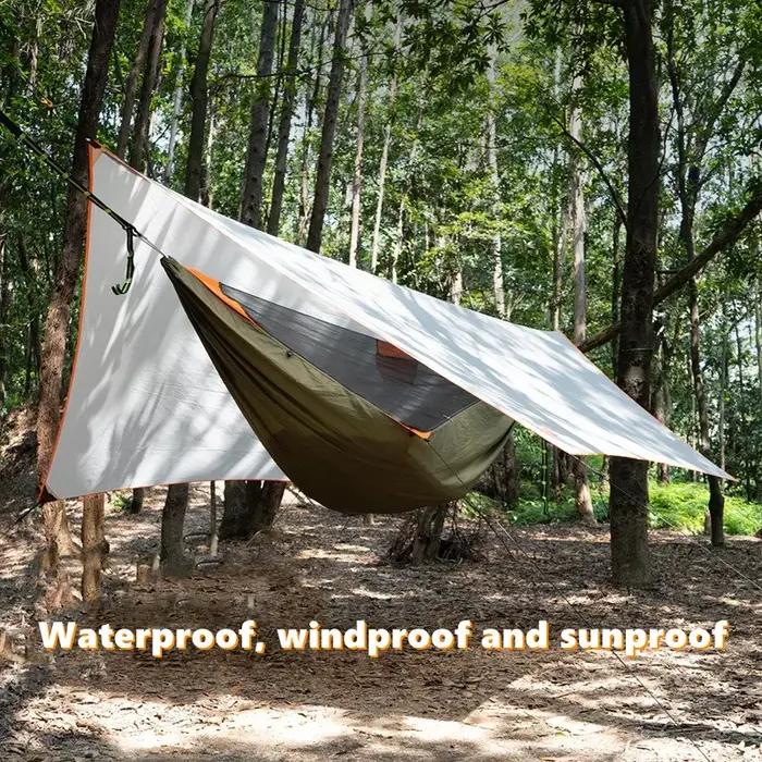 Tente de camping en plein air, auvent de hamac résistant au soleil, auvent coupe-vent et imperméable