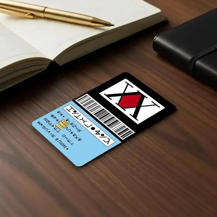 Autocollants décoratifs pour cartes de crédit H-Hunter License Killua, adaptés aux cartes bancaires, au transport en métro, anti-rayures, cadeau, 4 pièces
