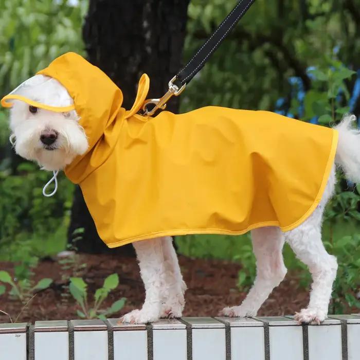 Imperméable à capuche pour animaux de compagnie avec laisse HolePet, veste imperméable pour animaux de compagnie, vêtements d'extérieur doux pour grands, moyens et petits chiens