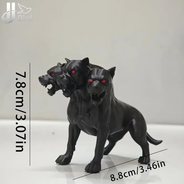 1 pièces ornements de statue de chien gothique à trois têtes
