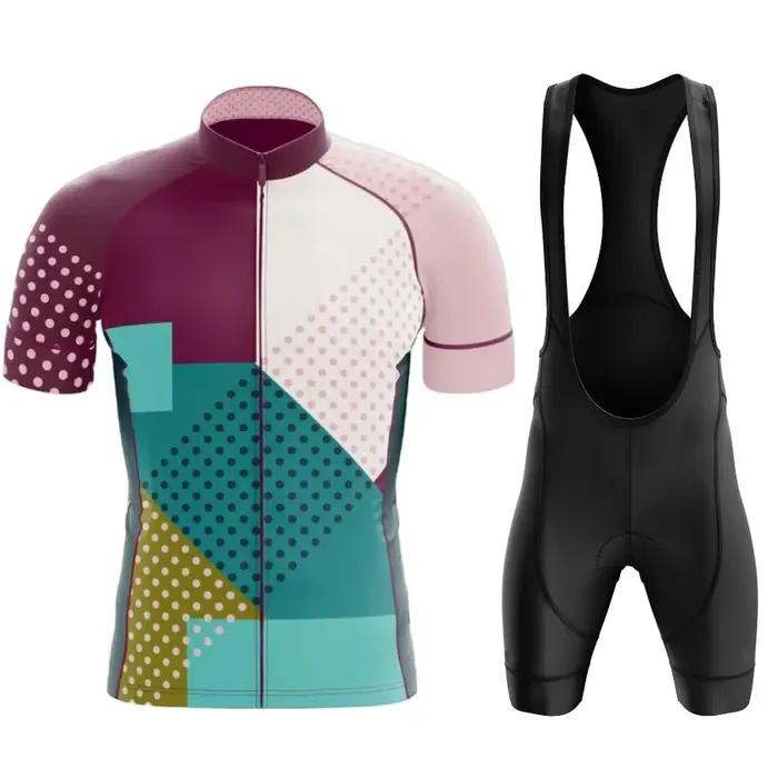 Maillot de cyclisme professionnel ensemble printemps automne polyester lycra manches courtes coussin gel confortable pour hommes sorties randonnées courses
