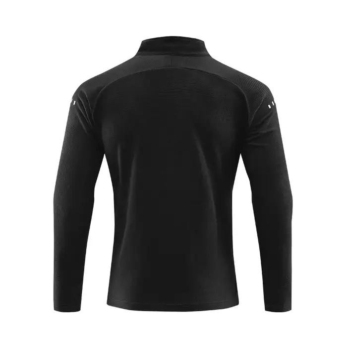 T-shirt réfléchissant à manches longues pour hommes, vêtements de sport, manteau noir respirant, pou