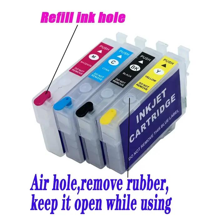 Cartouche d'encre de recharge 502XL 29XL 18XL 220 16XL 603XL 604XL 503XL 212XL, sans puce, pour imprimantes Epson XP 2200 2205 3200 3205, 4 pièces