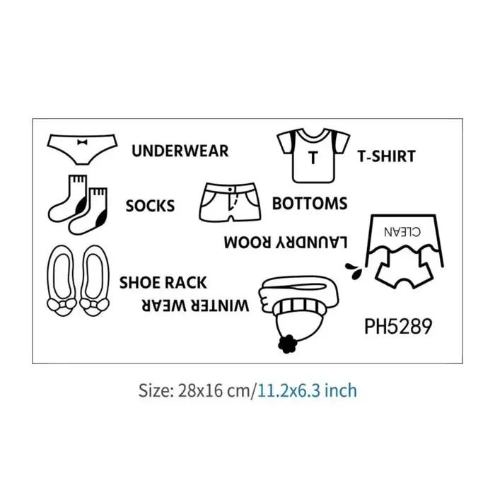 Autocollants de classification de vêtements, 7 pièces, autocollants de logo pour vêtements, étiquettes pour sous-vêtements et chaussettes, autocollants de placard pour l'organisation de la chambre des