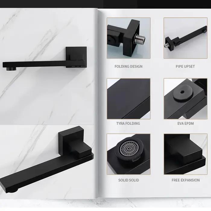 Robinet mural sortie douche laiton chromé carré et rond - Accessoires robinetterie baignoire et douche