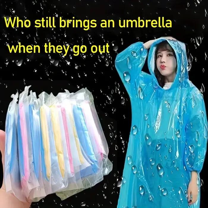 5/10 pièces de ponchos de pluie d'urgence portables pour la randonnée