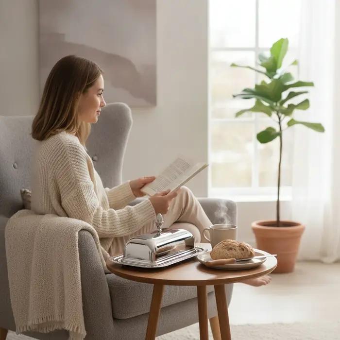 Beurrier avec couvercle, compatible lave-vaisselle, vaisselle compacte pour une fraîcheur durable, pour table à manger, cuisine