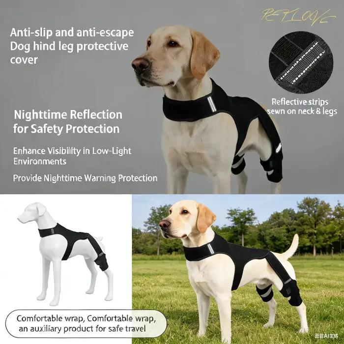Protection réglable pour les articulations des chiens, pour les pattes arrière