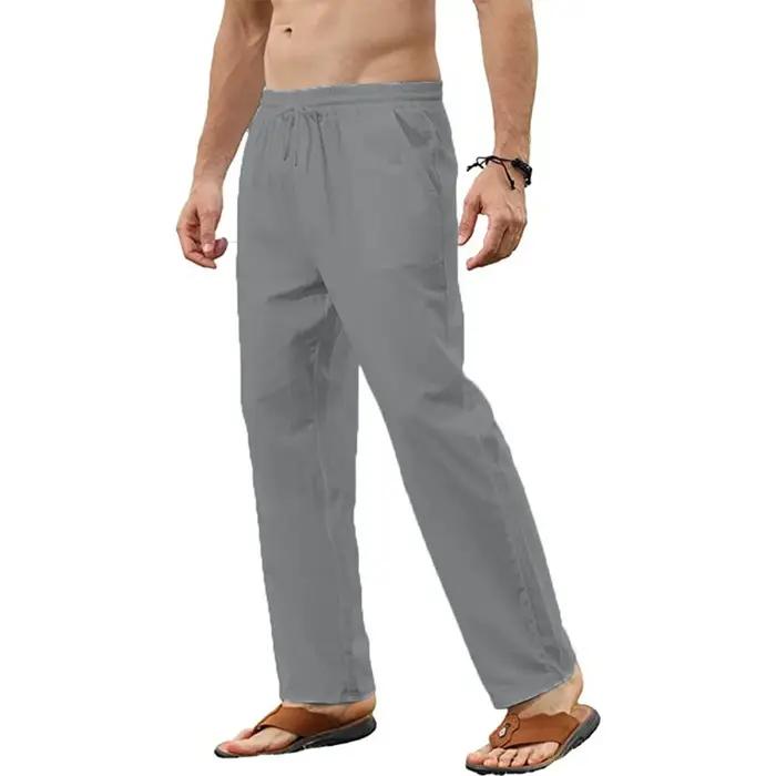 Pantalon en coton et lin pour hommes