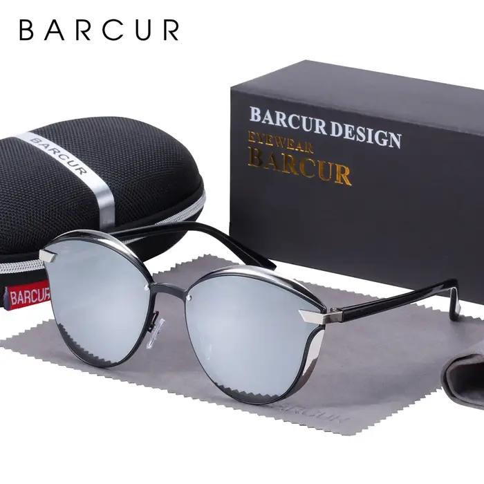 BARCUR lunettes De Soleil polarisées femmes luxe rond verre