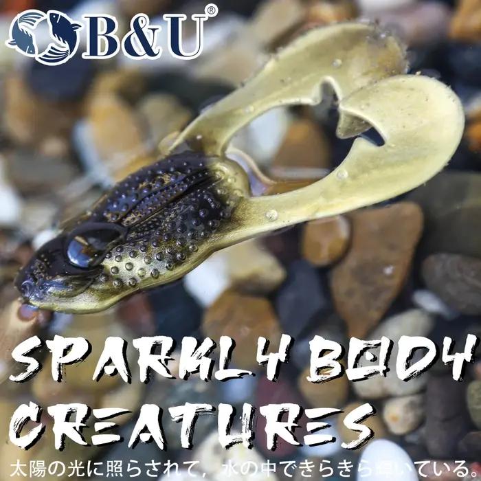 B & U 73mm flottant doux leurre de pêche grenouille appâts truite bar leurre Silicone Swimbait gabar