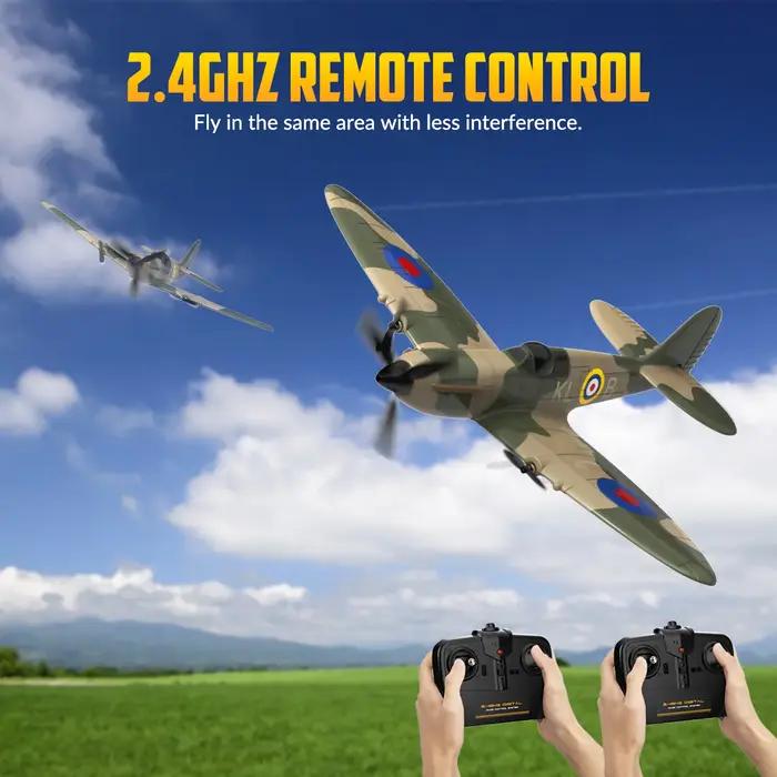 Avion Spitfire RC pour garçons et enfants, 2.4G, 3CH pouvez-vous ro Stabilizer, Partners Wing, EPP Foam, 400mm Wingspan Airplane, RTF Fighter