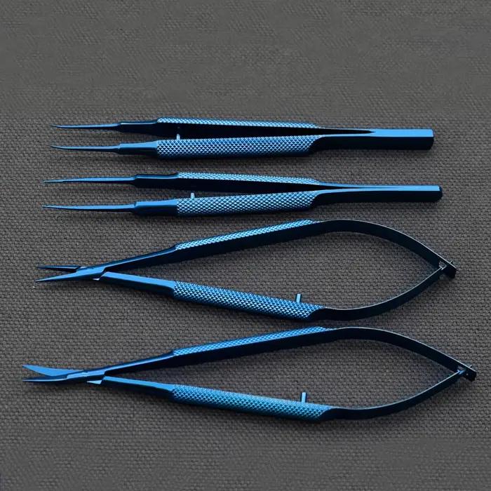 Kit d'instruments de microproporpour personnes âgées, ciseaux porte-aiguille, pinces, 14cm