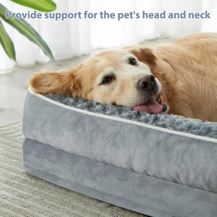 Lit orthopedique impermepable pour chiens grandes tailles avec housse amovible et support articulaire pour un repos confortable et hygienique