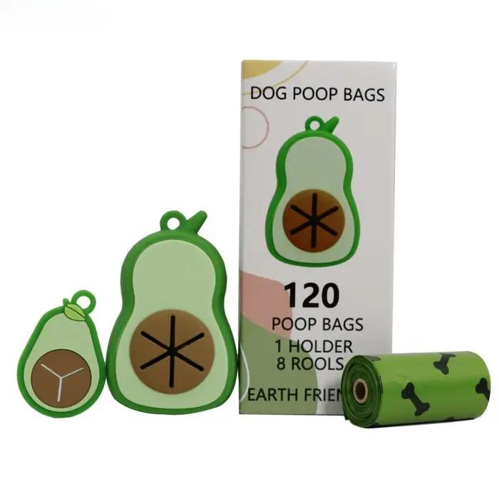 Distributeur de sacs poubelles pour chiens en forme d'avocat