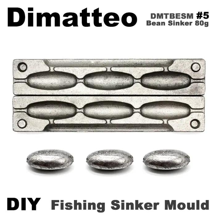 Dimatteo bricolage moule de plomb de haricot de pêche DMTBESM/ # 5 Plombs de Haricots 80g 3 Cavités