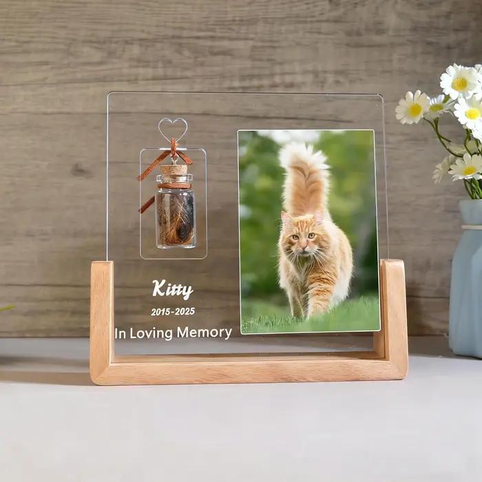 Cadeau commémoratif personnalisé pour animaux de compagnie, plaque en acrylique avec photo personnal