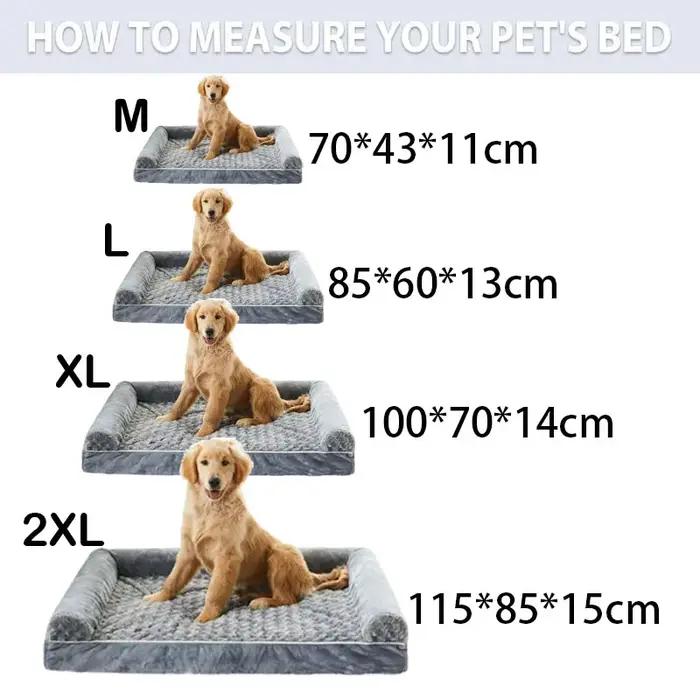 Coussin pour chien en mousse à mémoire de forme, accessoires pour chien, imperméable, toutes saisons, universel, lavable en machine, lit de luxe pour chien de taille moyenne