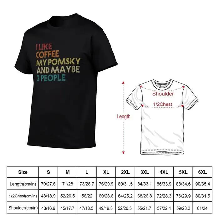 T-shirt en coton décontracté léger et respirant avec citation drôle pour hommes, idéal pour les amateurs de café et les propriétaires de chiens Pomsky, adapté à toutes les saisons et occasions quotidiennes