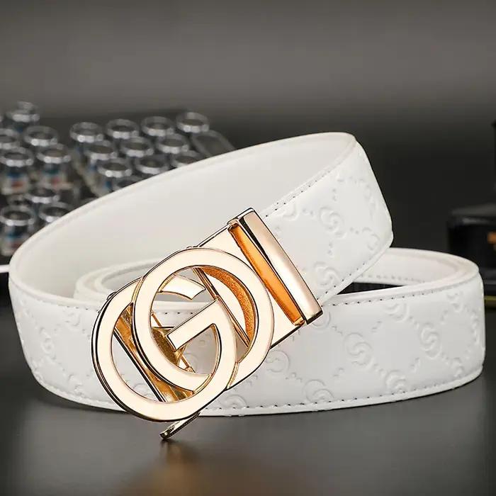 2025 haute qualité nouveau 3.4 cm ceinture femmes luxe automatique boucle bracelet en cuir pour hommes
