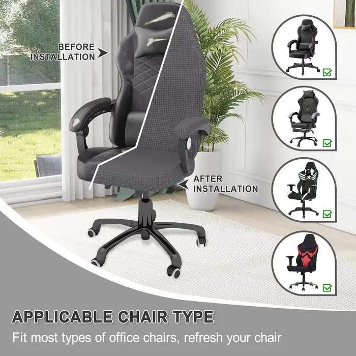 Housses de chaise de jeu avec accoudoir, 4 pièces, en Spandex, imperméables, pour siège de bureau, p