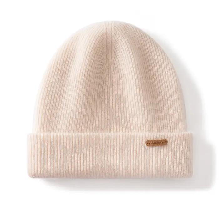 Bonnet tricoté en cachemire 100% de haute qualité pour hommes/femmes