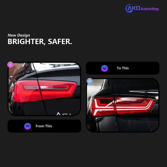 Feux de voiture pour horizon 2012-2015, A6L, Dock C7, Assemblage de feu arrière automatique à LED, M