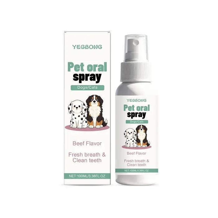 Spray buccal pour chiens et chats, haleine fraîche, dents propres, élimine la plaque et le tartre, sans rinçage, anti-odorant, soin bucco-dentaire sain et inoffensif, facile à utiliser, pour animaux de compagnie, occasions spéciales