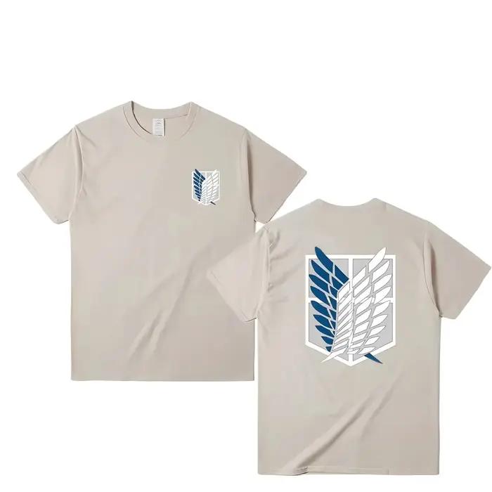 Attaque sur Titan T-shirt ailes de liberté à manches courtes Ackerman Mikasa Eren Jaeger hommes haut