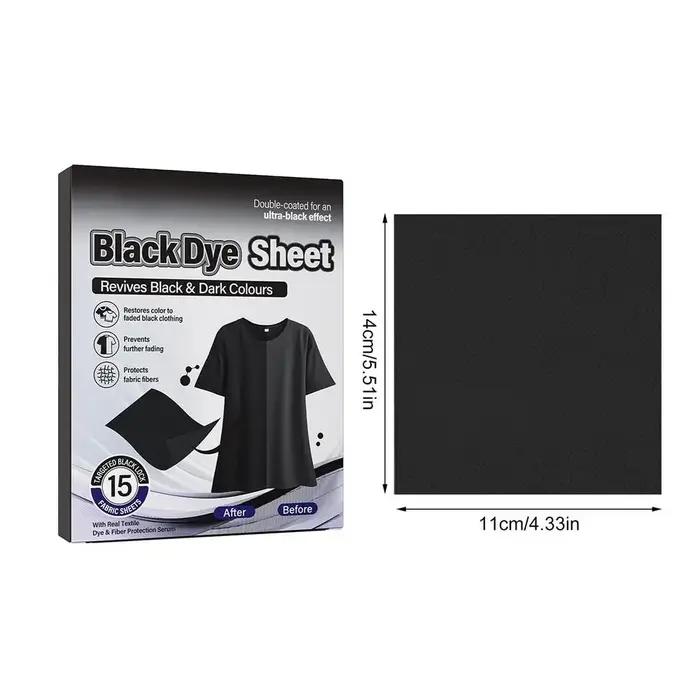 Teinture noire pour vêtements, 15 pièces, rehausseur de couleur pour vêtements, feuille restauratric