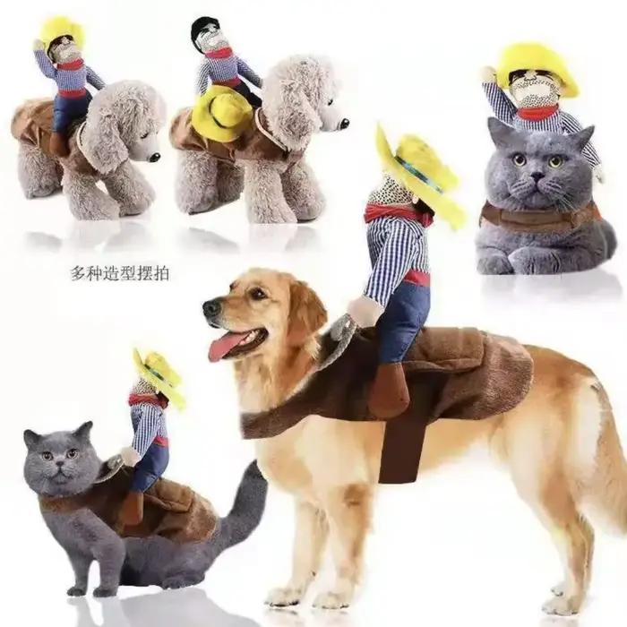 Costumes amusants pour animaux de compagnie, vêtements pour chiens, costumes de Noël, costumes de cowboy western, veste, cape, accessoires pour chiens