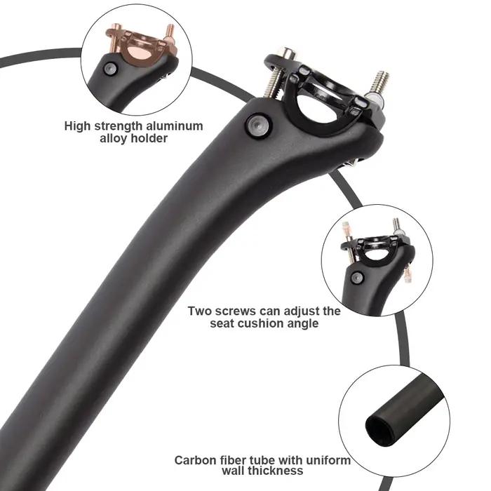 RXL SL tige de selle de vélo vtt canoë en carbone 25.4/27.2/31.6mm Offset 25mm tige de selle en carb